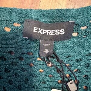 Express Teal Open-Knit Sweater